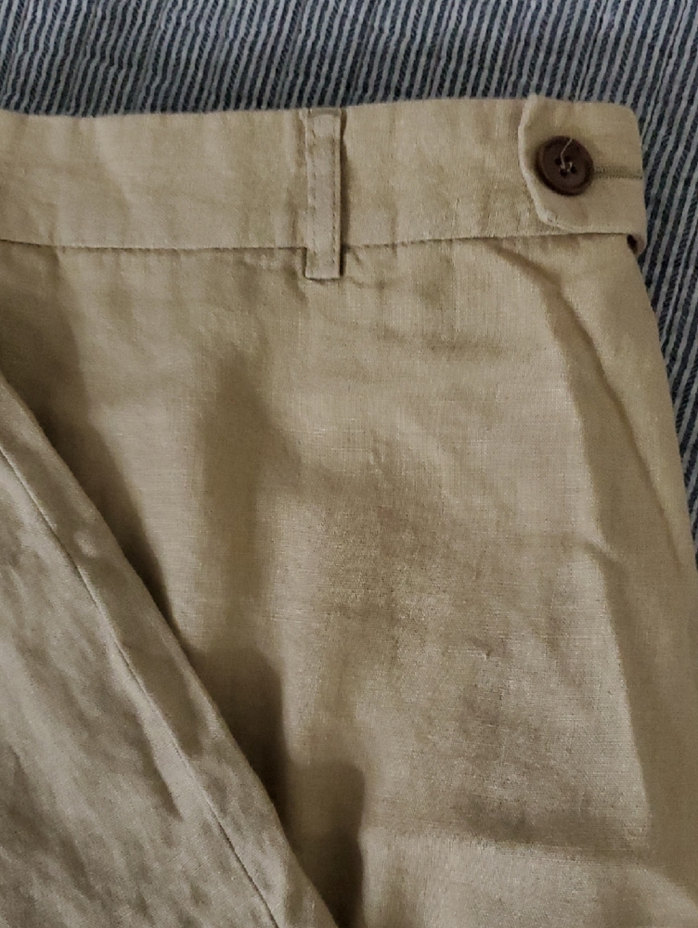 Men's Beige Linen Blend Pants